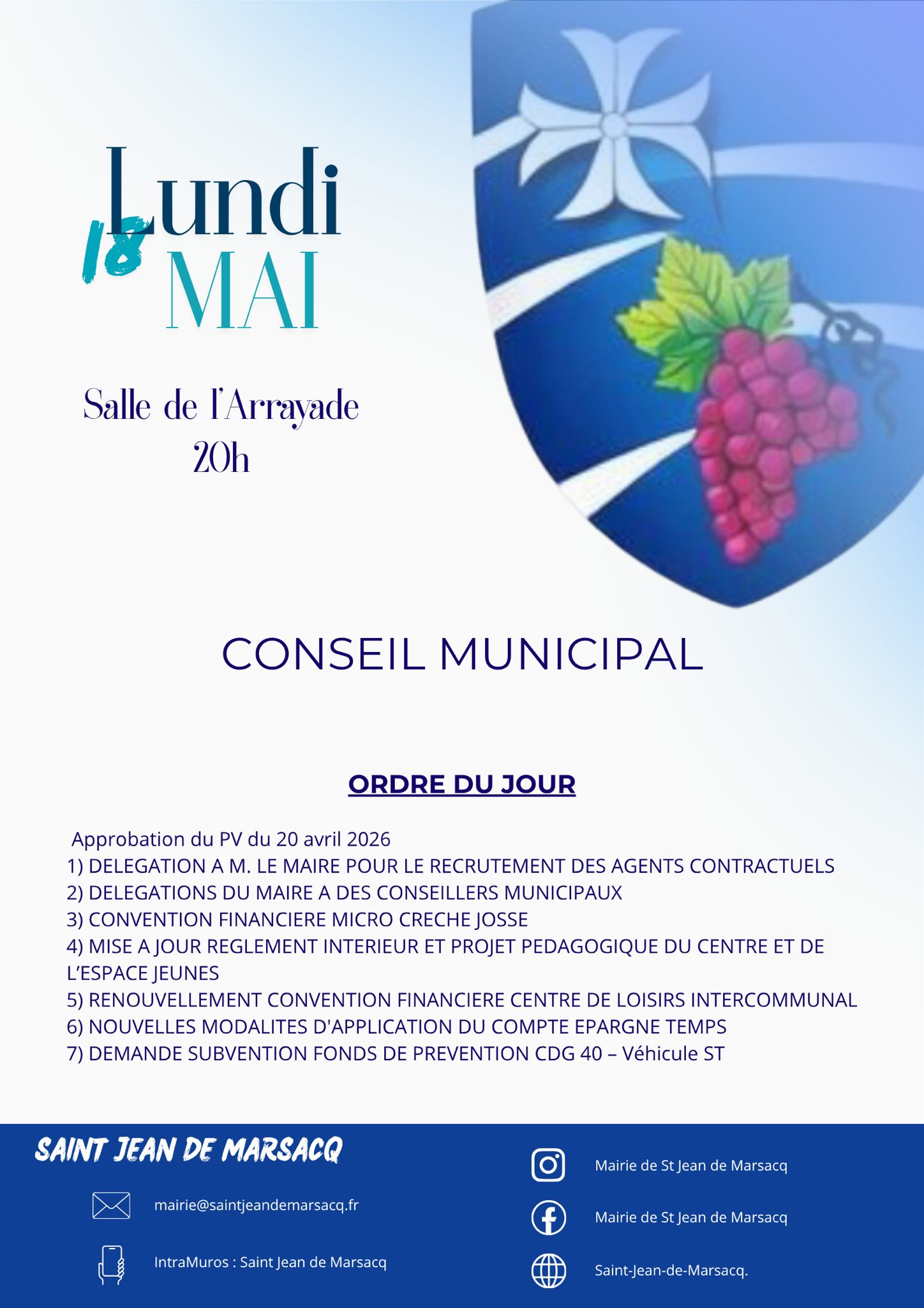 Conseil municipal du 18 mai 2026