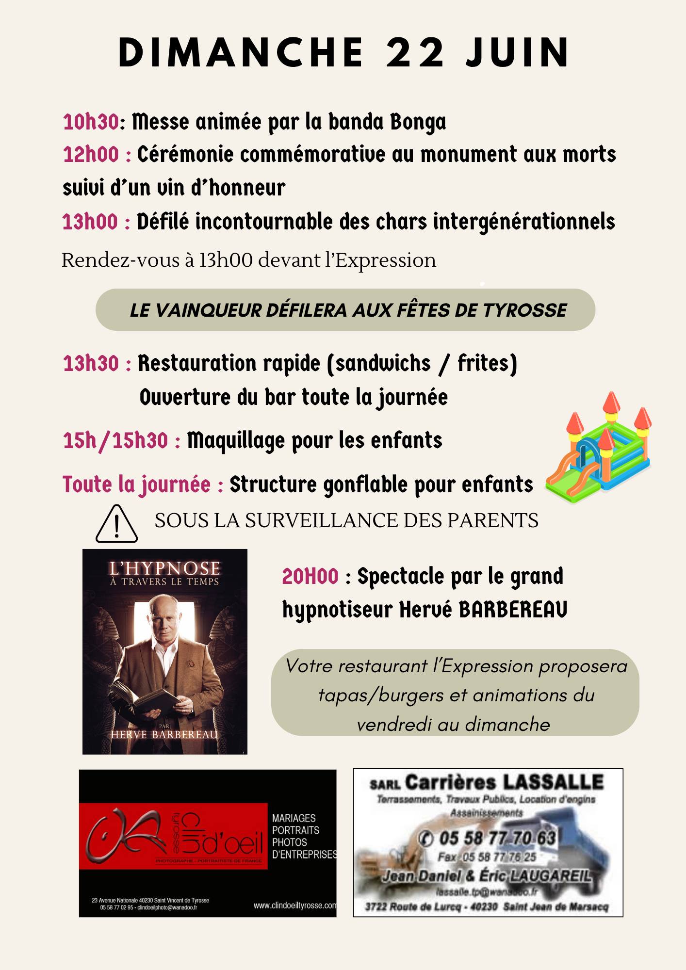 fetes 2025 dimanche